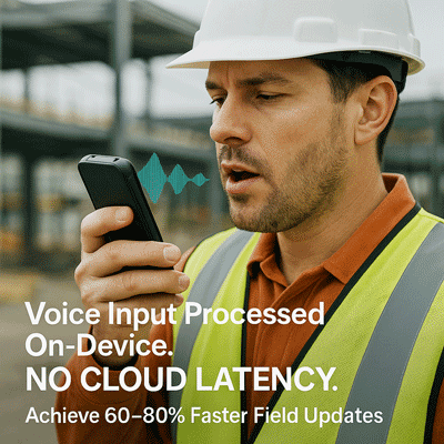 Voice-to-text on device gives you immediate access to data without latency